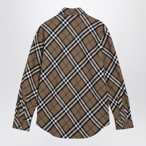 BURBERRY Classic Beige Check Cotton Shirt for Men