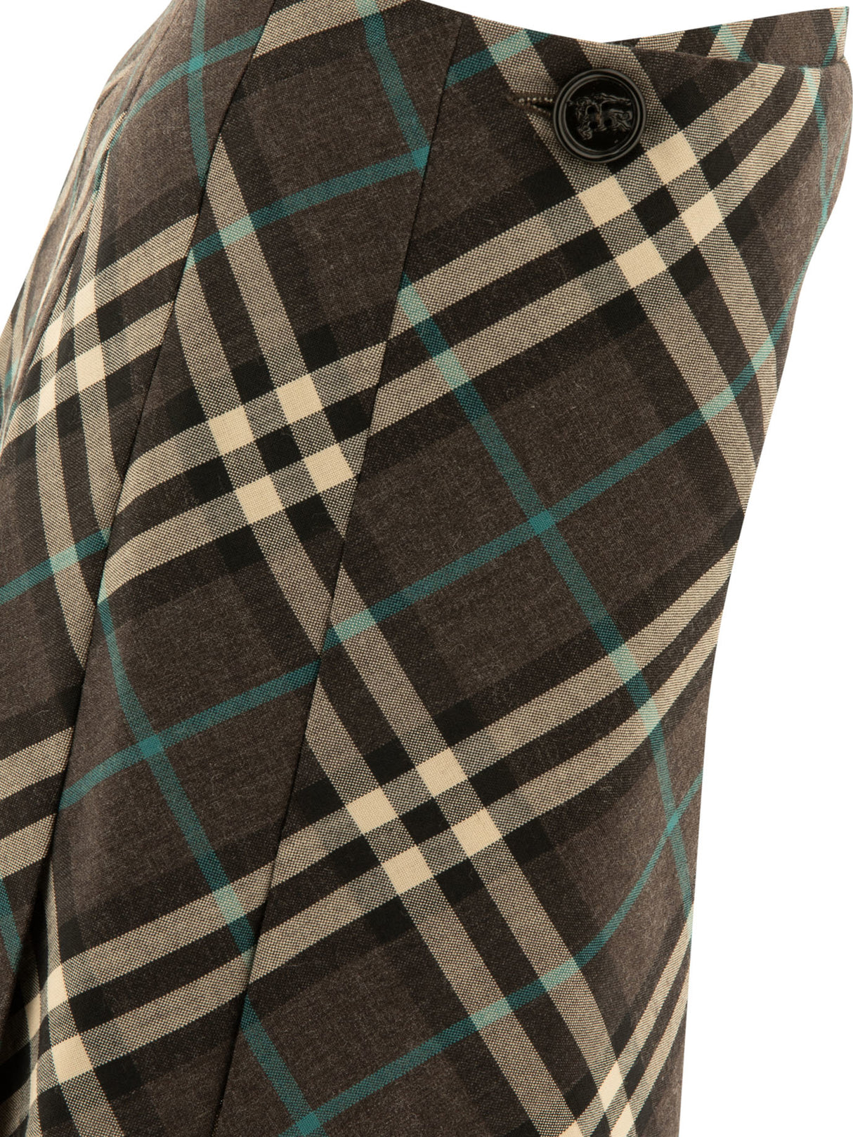 BURBERRY Checkered Wool Blend Mini Skirt