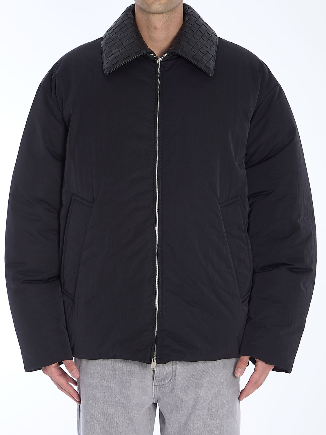 BOTTEGA VENETA Men's Tech Nylon Puffer Jacket with Detachable Collar