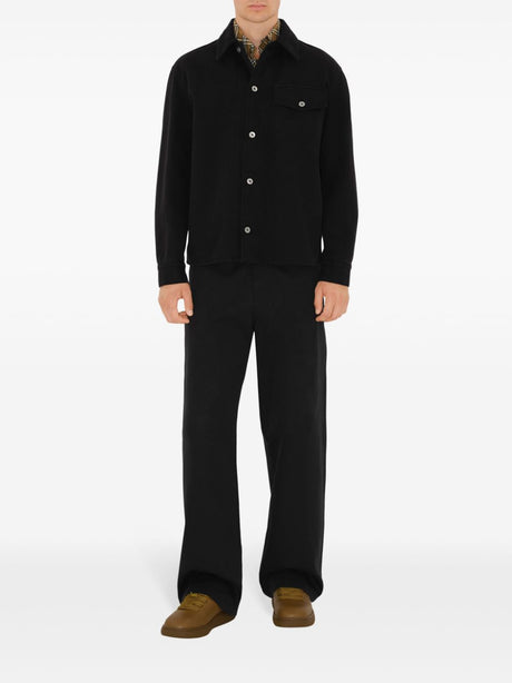 BURBERRY Men's Contemporary Black Cotton Jacket - Fall/Winter 2024