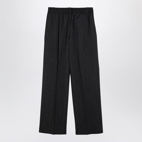 BURBERRY Elegant Dark Grey Wool Trousers with Darts