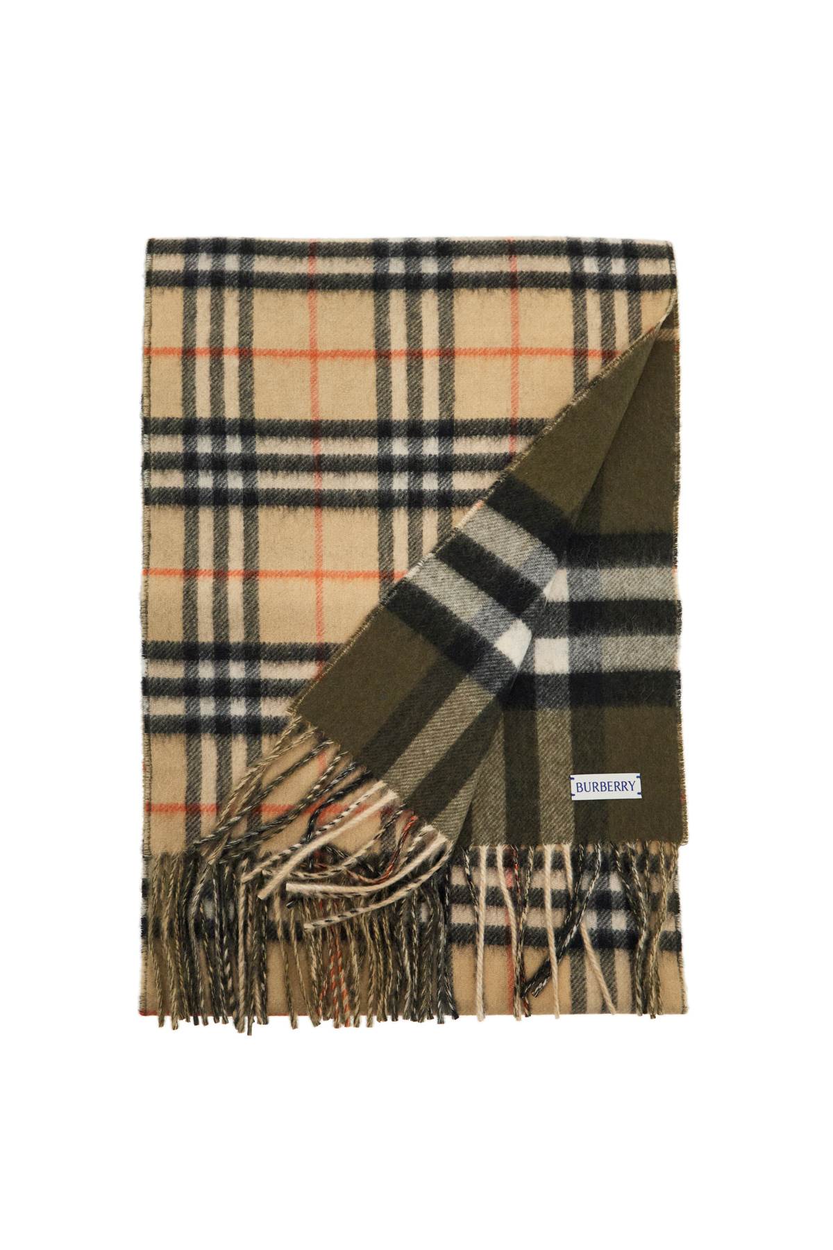 BURBERRY Reversible Check Cashmere Scarf