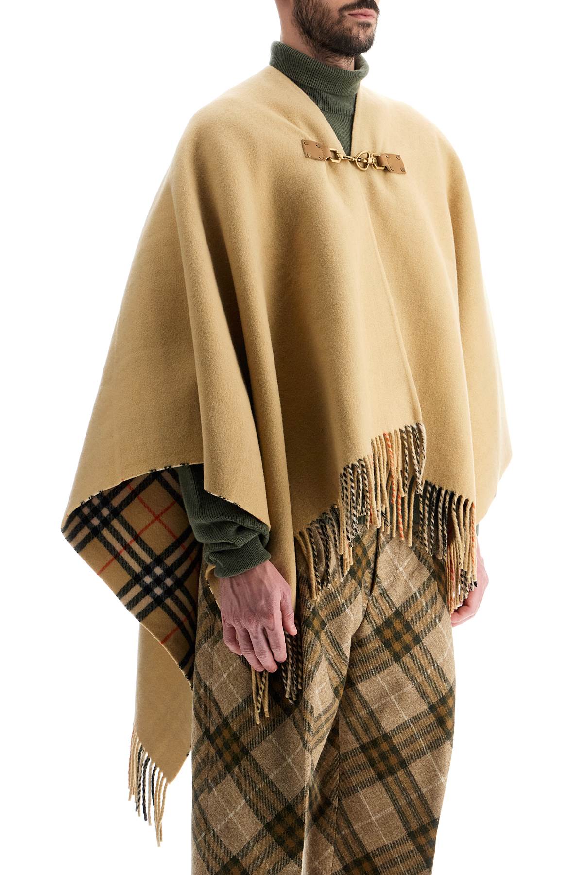 BURBERRY Fringed Wool Cape - 140x140 CM