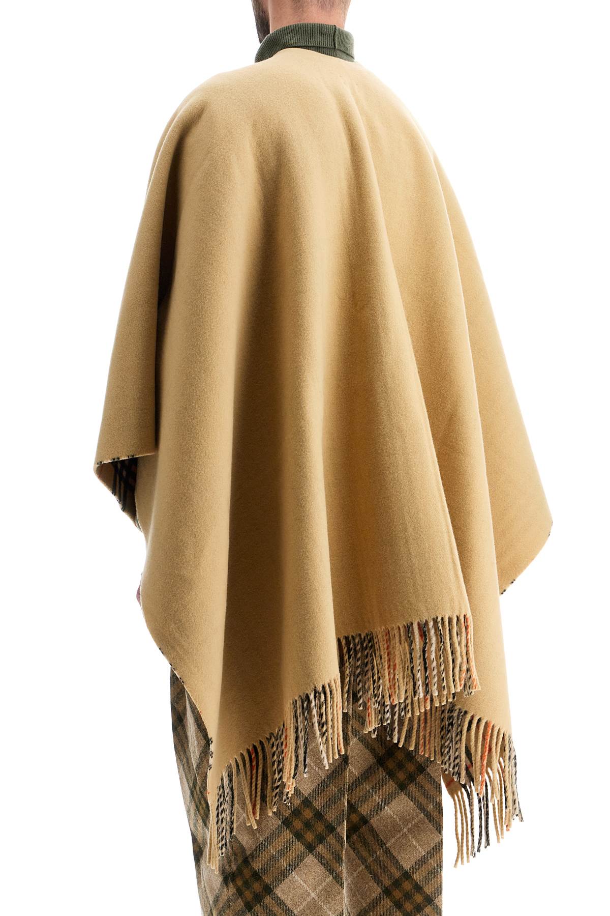 BURBERRY Fringed Wool Cape - 140x140 CM