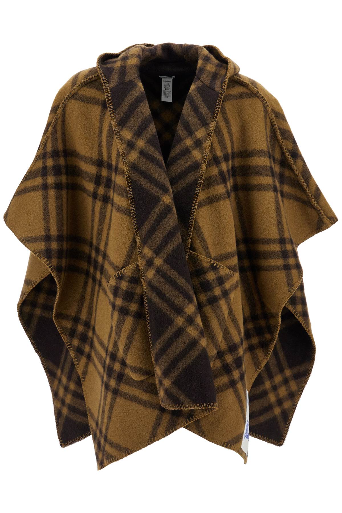 BURBERRY Reversible Wool Cape - One Size Fits All