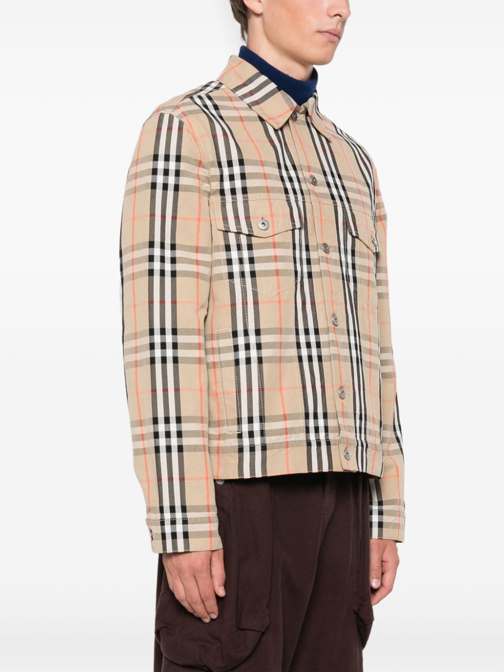 BURBERRY Classic Check Cotton Jacket for Men - Straight Cut