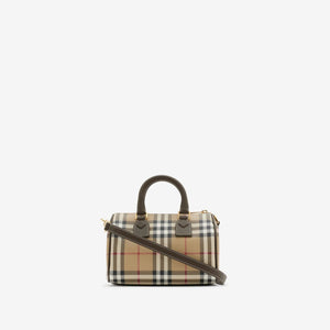 BURBERRY Mini Checkered Bowling Handbag