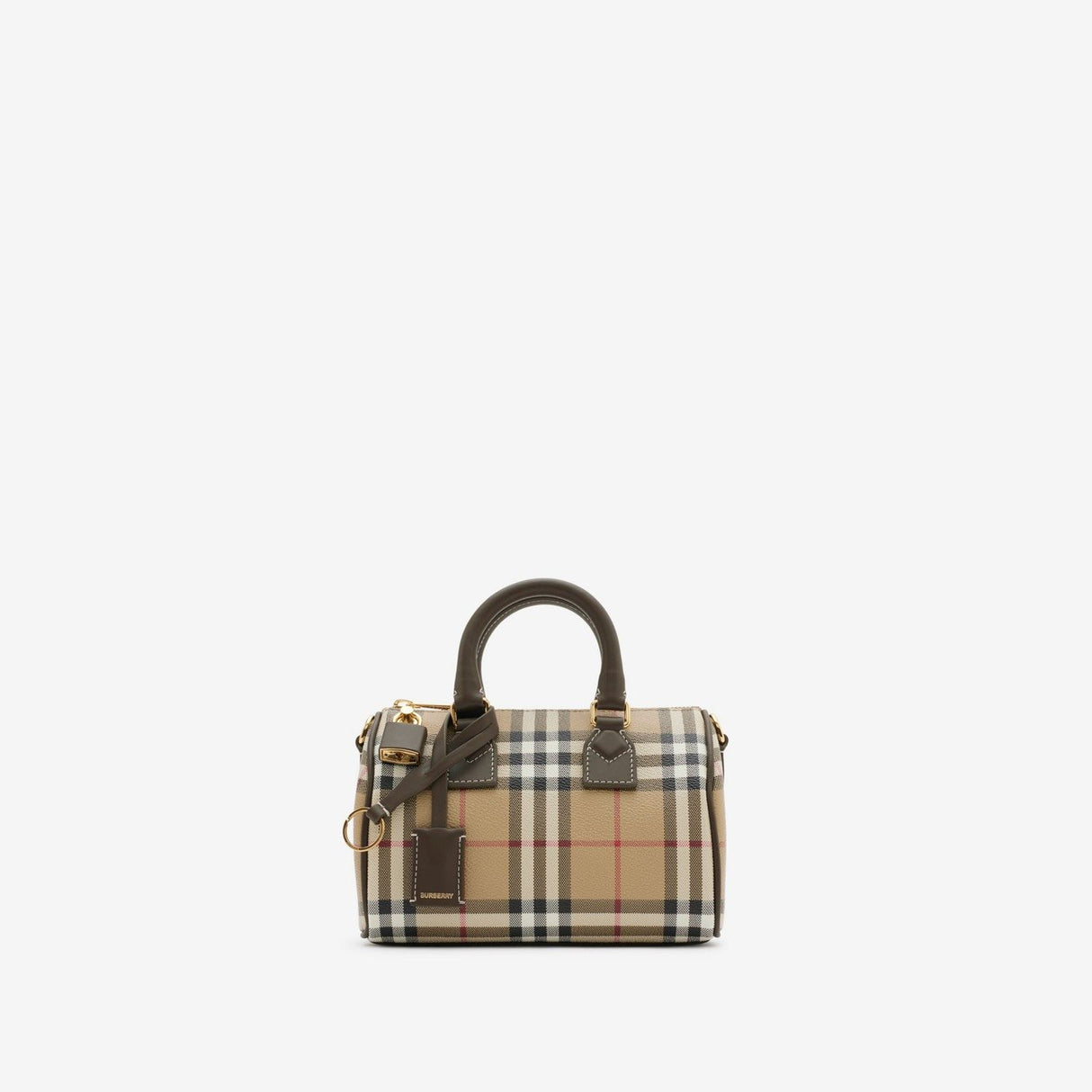 BURBERRY Mini Checkered Bowling Handbag