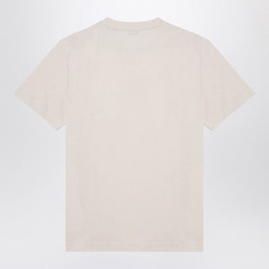 BURBERRY Ivory Cotton T-Shirt with Logo Print for Men