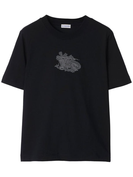 BURBERRY Classic Horse Logo Black T-Shirt for Women