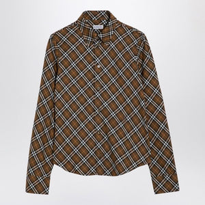 BURBERRY Check Cotton Long Sleeve Shirt