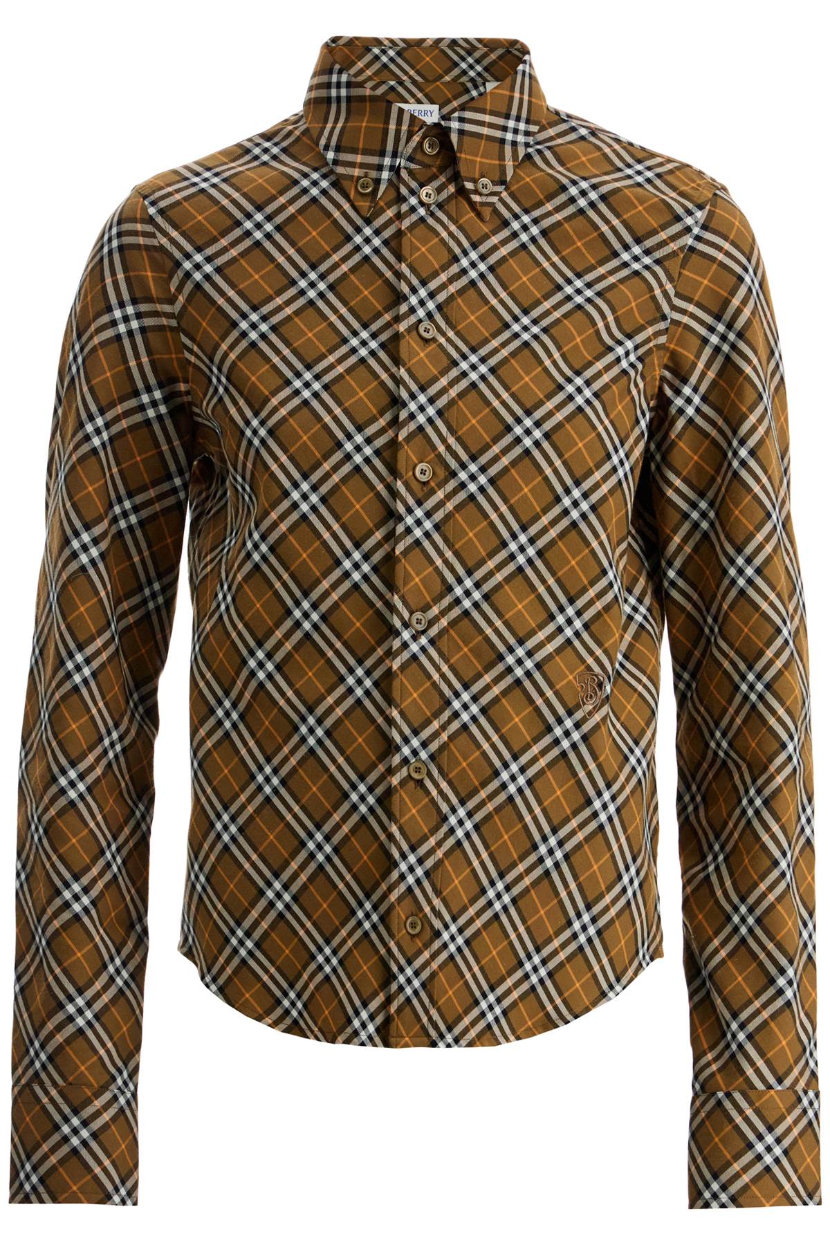 BURBERRY Khaki Checkered Design Shirt for Women