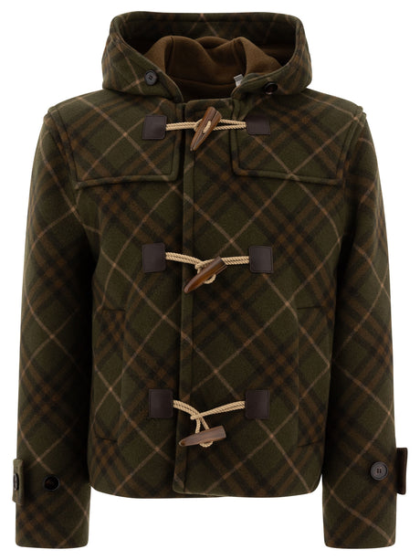 BURBERRY Check Duffle Jacket - Regular Fit for Men