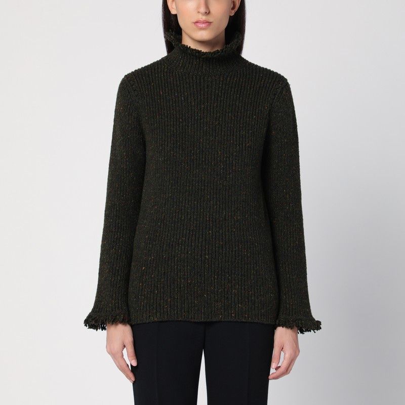 BURBERRY  DARK GREEN WOOL TURTLENECK