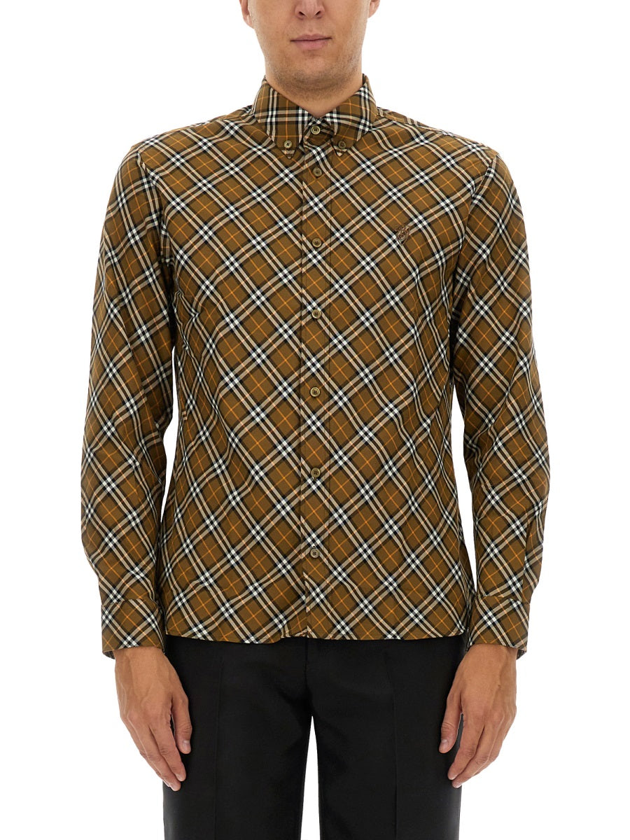 BURBERRY Men's Classic Fit Check Shirt - Size M