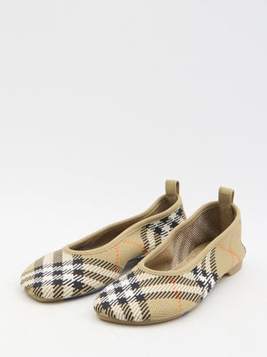 BURBERRY Mini Checkered Design Ballerina Shoes for Women