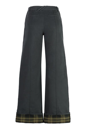 BURBERRY Cotton Blend Roll-Up Trousers for Women