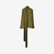 BURBERRY Elegant Hand-Drawn Silk Twill Shirt with Fringed Collar Scarf