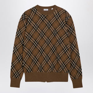 BURBERRY Check Pattern Wool-Mohair Blend Jumper