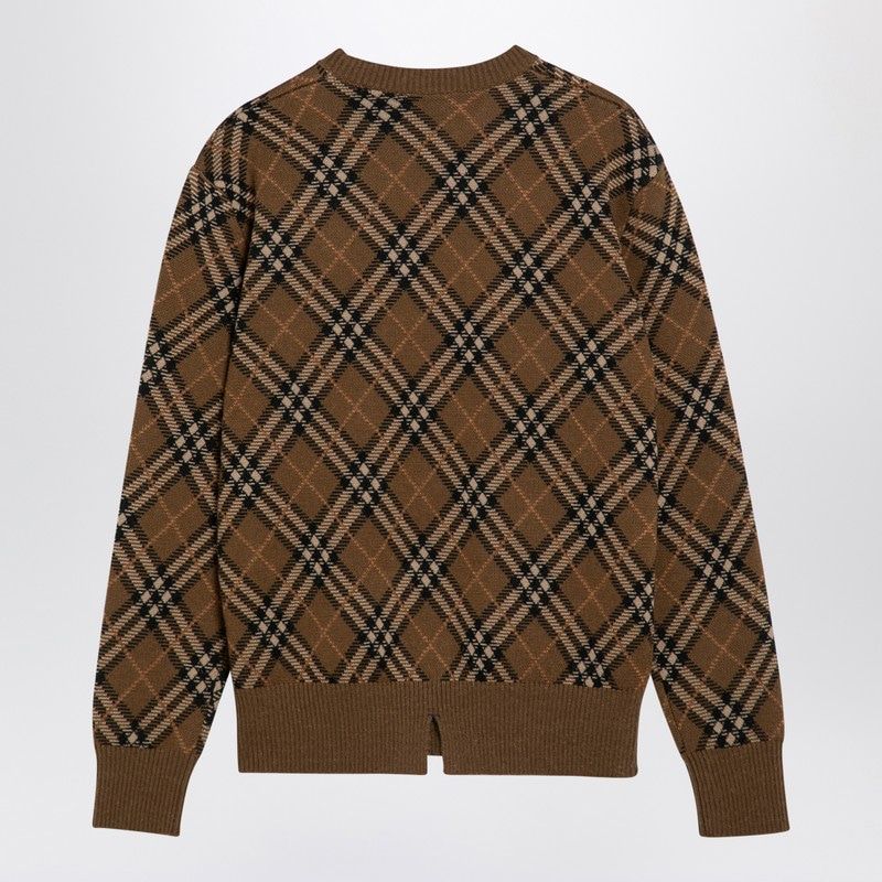 BURBERRY Check Pattern Wool-Mohair Blend Jumper