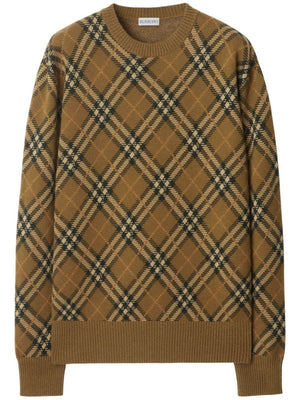 BURBERRY Check Pattern Crewneck Sweater for Women