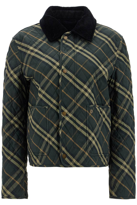 BURBERRY COUNTRY-STYLE QUILTED CHECKERED CROPPED JACKET