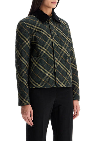 BURBERRY COUNTRY-STYLE QUILTED CHECKERED CROPPED JACKET