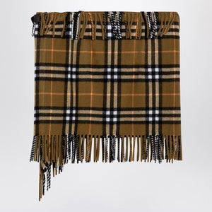 BURBERRY Check Pattern Wool & Cashmere Mini Scarf Skirt