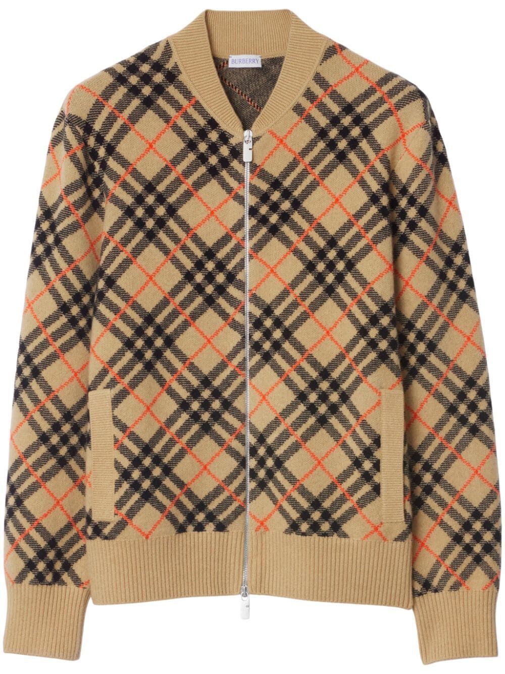 BURBERRY Classic Check Cashmere Cardigan for Men - Fall Winter 2024