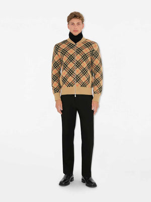 BURBERRY Classic Check Cashmere Cardigan for Men - Fall Winter 2024