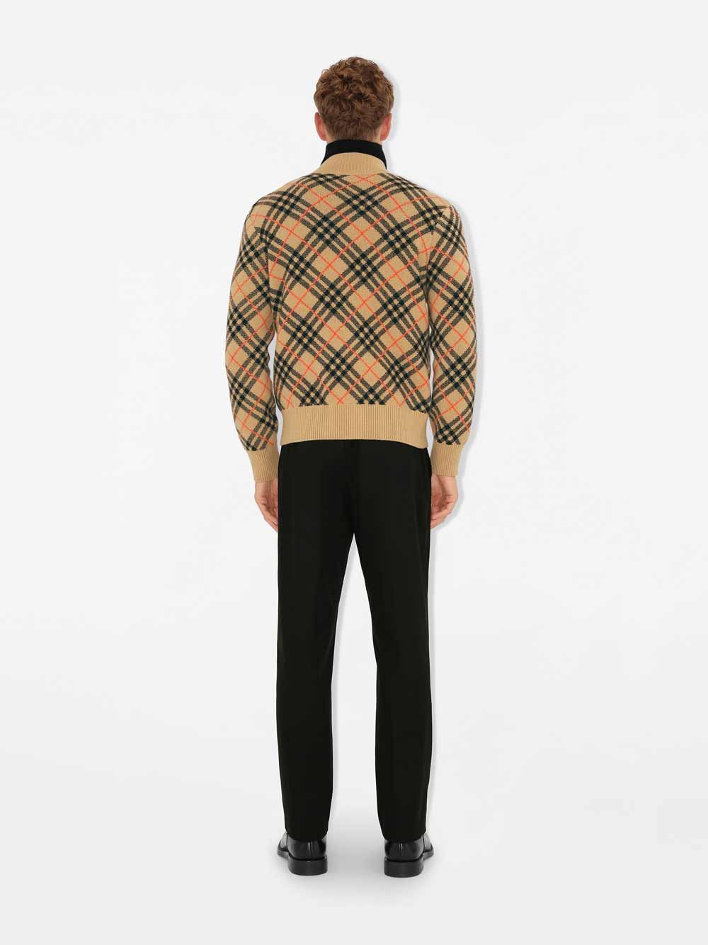 BURBERRY Classic Check Cashmere Cardigan for Men - Fall Winter 2024