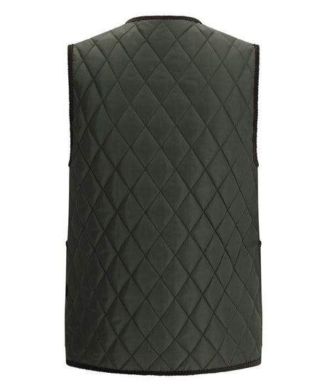 BURBERRY Men's V-Neck Snap Button Outer Vest