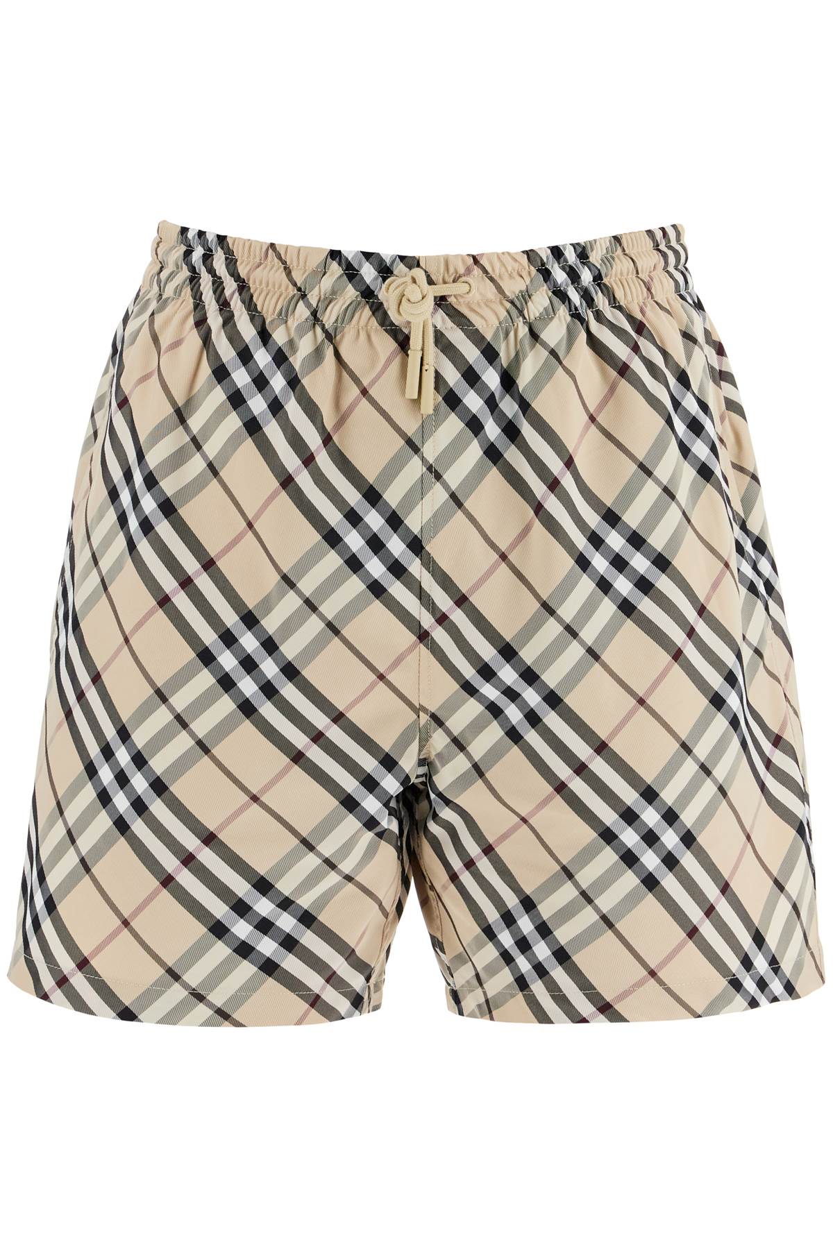 BURBERRY Men's Bermuda Beach Shorts with Drawstring Waist