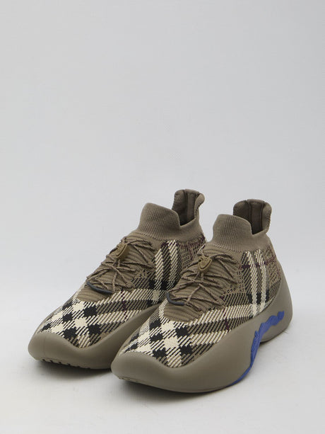 BURBERRY Checked Knit Neptune Sneaker for Men - SS25