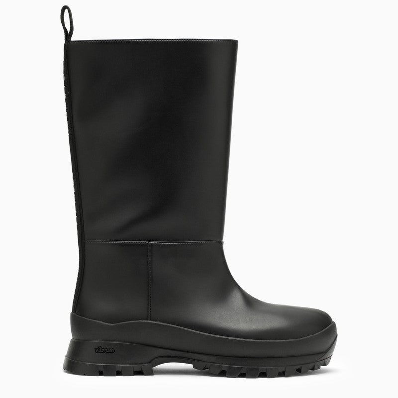 STELLA MCCARTNEY Black Over-the-Knee Boots for Women with Semi-Matte Finish and Thick Sole