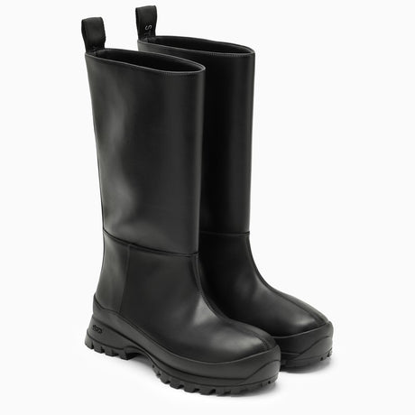 STELLA MCCARTNEY Black Over-the-Knee Boots for Women with Semi-Matte Finish and Thick Sole