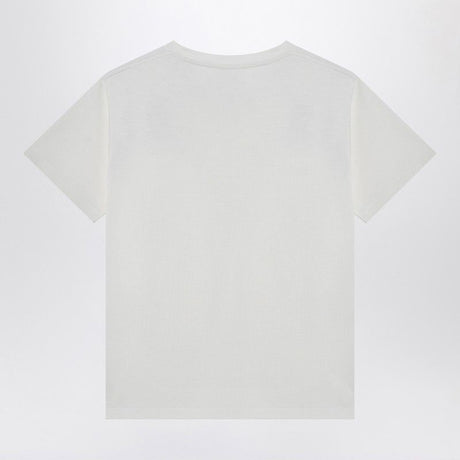 SAINT LAURENT  WHITE T-SHIRT WITH LOGO PATCH