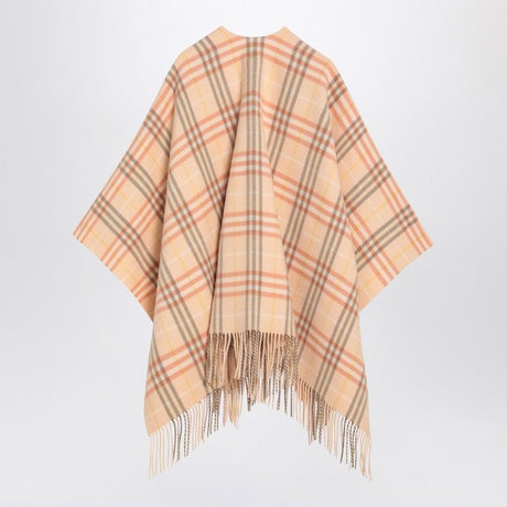 BURBERRY Check Pattern Wool and Cashmere Cape