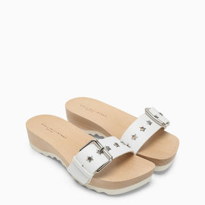 STELLA MCCARTNEY Stylish Leather Clogs with Buckle and Star Accents