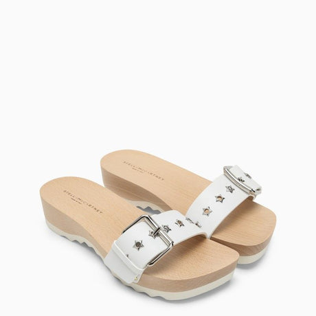 STELLA MCCARTNEY Stylish Leather Clogs with Buckle and Star Accents