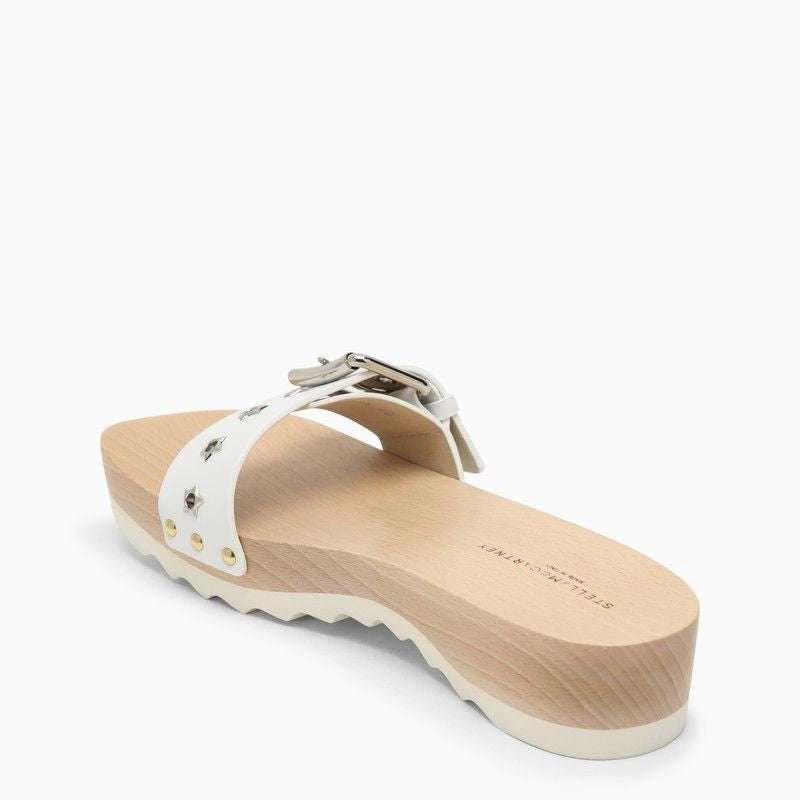 STELLA MCCARTNEY Stylish Leather Clogs with Buckle and Star Accents