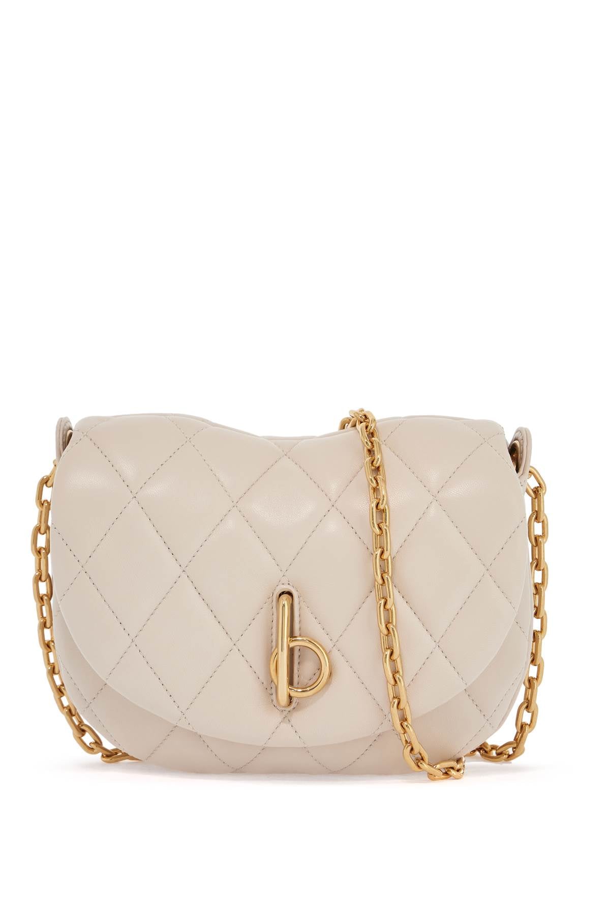 BURBERRY Mini Quilted Lambskin Handbag with Golden Chain