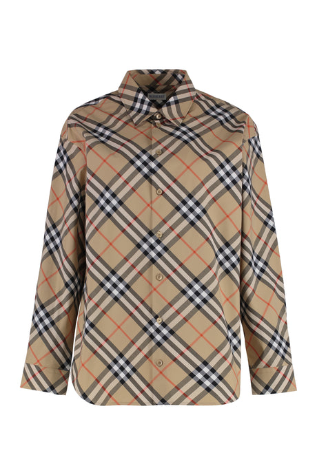 BURBERRY Check Print Cotton Shirt