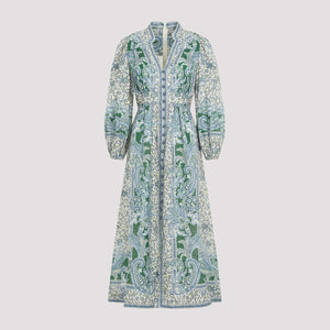 ZIMMERMANN Paisley Print Linen Midi Dress