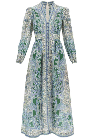 ZIMMERMANN Paisley Print Linen Midi Dress