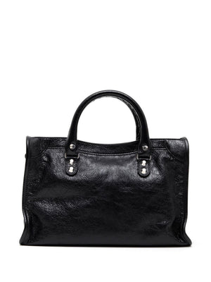 BALENCIAGA Elegant City Mini Handbag - Black Calf Leather, 30x19x10 cm