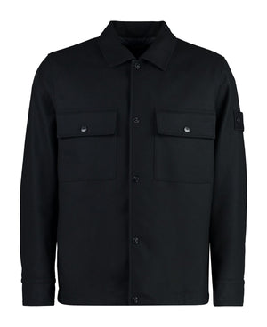 STONE ISLAND Navy Blue Overshirt for Men - FW24 Collection