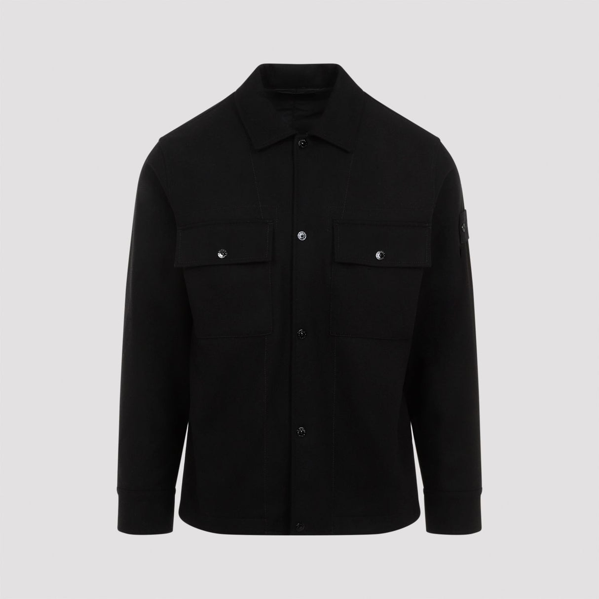 STONE ISLAND Men's Wool Overshirt with Detachable Compass Badge