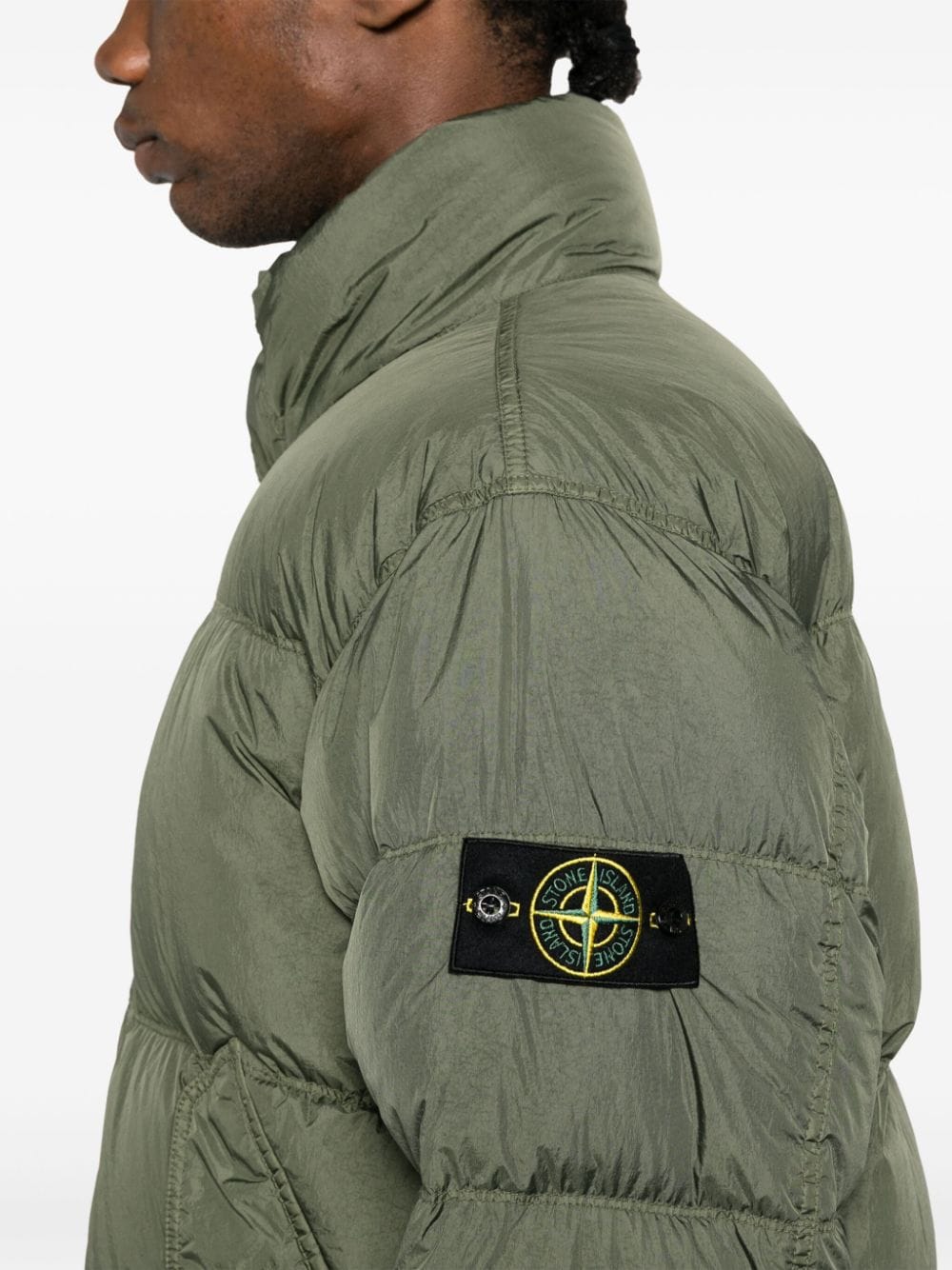 STONE ISLAND Nylon Quilted Down Jacket - Seasonal Green