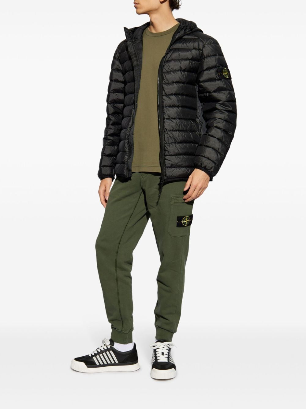 STONE ISLAND Compass Logo Hooded Down Jacket